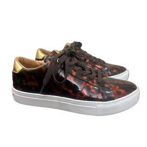 Greats Brooklyn Women’s 7.5 Royale Low Sneaker In Tortoiseshell Lace-UP EUC
